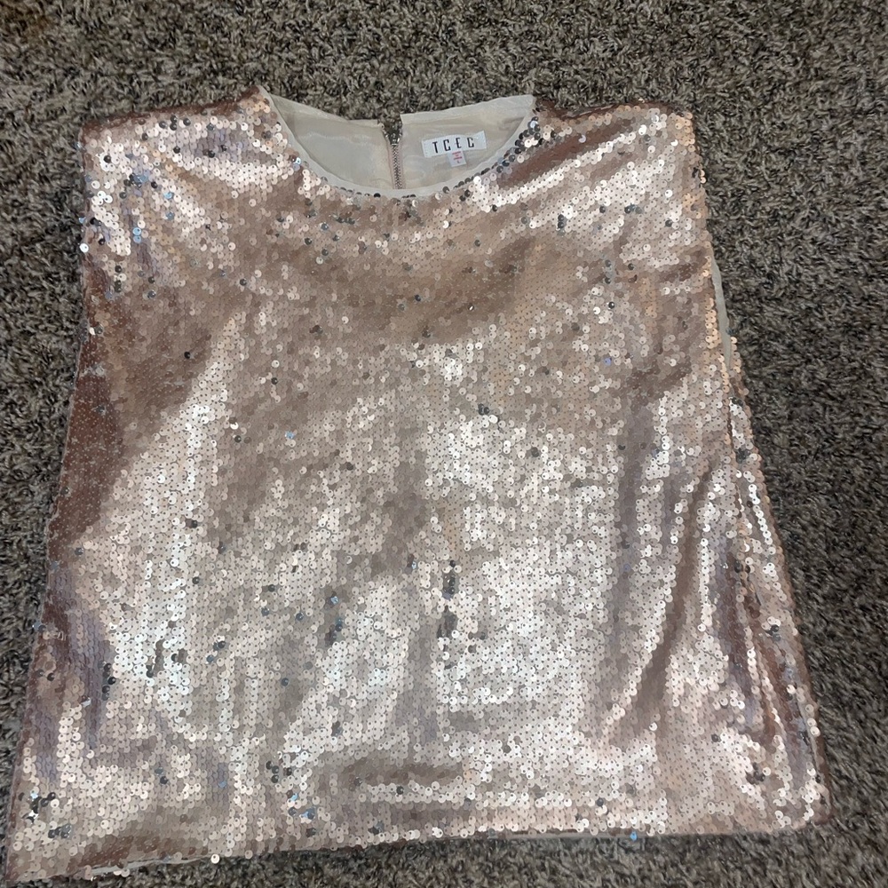 TCEC Rose Gold Sequin Top
